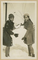 Girls Building Snowman, circa 1933