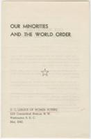 "Our Minorities and the World Order", May 1945