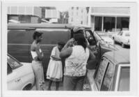 Group in Parking Lot, circa 1970