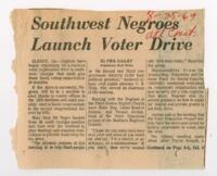"Southwest Negroes Launch Voter Drive", August 25, 1969