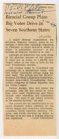 "Biracial Group Plans Big Voter Drive in Seven Southern States", January 10, 1966
