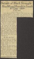 "Decade of Black Struggle Has Mixed Result in South", February 8, 1970
