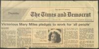 "Victorious Mary Miles Pledges to Work for All People", November 4, 1982