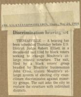 "Discrimination Hearing Set", "Dekalb Awaiting Justice Review of Vote Legislation", May 24, 1984