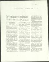 "Investigators Infiltrate Union Political Groups", October 19, 1984