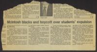 "McIntosh Blacks End Boycott Over Students' Expulsion", February 1982