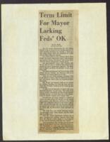"Term Limit For Mayor Lacking Feds' OK", March 20, 1981