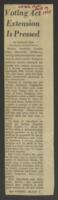 "Voting Act Extension Is Pressed", July 19, 1975