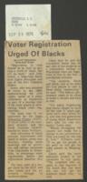 "Voter Registration Urged Of Blacks", September 29, 1976
