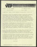 VEP Press Release, May 22, 1985