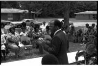John R. Lewis Addresses a Small Crowd, circa 1975