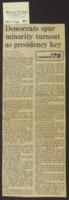 "Democrats Spur Minority Turnout As Presidency Key", October 27, 1976