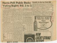 "Harris Poll, Public Backs Voting Rights Bill, 3 to 2", May 10, 1965