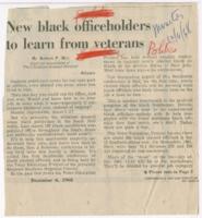 "New Black Officeholders to Learn From Veterans", December 6, 1968