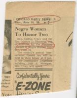 "Negro Women To Honor Two" Article, June 10, 1958