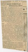 "Negro Women Plan Interracial Drive" Article, November 18, 1948