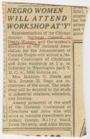 "Negro Women Will Attend Workshop at 'Y'" Article, circa 1955