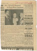 "Mrs. Terrell is Honored at Fund Drive Luncheon", October 11, 1953