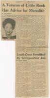"A Veteran of Little Rock has Advice for Meredith" Article, September 28, 1962