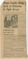 "Negro Leader Going to Arkansas to Fight Arrest" Article, November 1, 1957