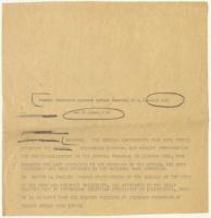 Press Release "Federal Commission Approves Bethune Memorial in D.C.", circa 1955