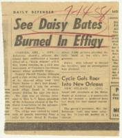 "See Daisy Bates Burned in Effigy" Article, July 14, 1958
