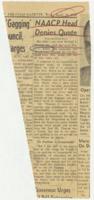 "NAACP Head Denies Quote" Article, April 23, 1958