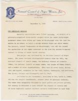 "National Council of Negro Women, Inc.", September 2, 1964