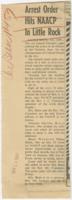 "Arrest Order Hits N.A.A.C.P. in Little Rock" Article, November 1, 1957
