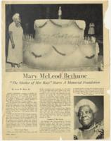 "Mary McLeod Bethune 'The Mother of Her Race' Starts A Memorial Foundation" Article, October 1952