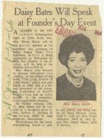 "Daisy Bates Will Speak At Founder's Day Event" Article, January 31, 1966