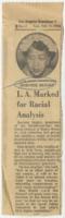 "L.A. Marked for Racial Analysis" Article, February 11, 1958