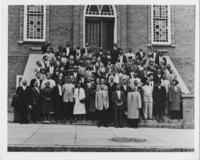 Martin Luther King, Jr. With Crowd on the Steps of Dexter Avenue Baptist Church, circa 1963