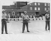 A Group of Police Officers Stand Outside of the Medical University of South Carolina, 1969