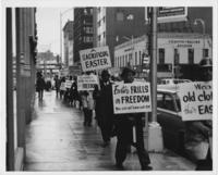 Protesters Holding Easter Related Protest Signs, circa 1965