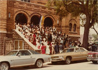 Convention Attendees Gather on the Steps of 16th Street Baptist Church, August 1978