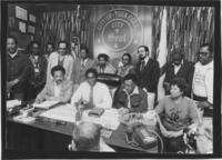 Tuskegee Mayor Johnny Ford With SCLC Members at a Press Conference, 1981