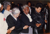 Rosa Parks Holding Hands With Others at a SCLC Board Meeting, April 1990