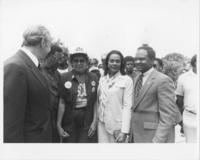 Joseph and Evelyn Lowery With Others Outside Posing for a Photo, 1982