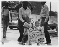 Two Toddlers Marching With a "Pilgrimage to Washington" Sign, 1982