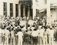 Demonstrators With "Pilgrimage to Washington" Signs Rallying in Front of the Fairfield County Courthouse, 1982