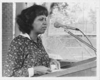 Gerri Thompson Speaking at a Voting Rights Rally, circa 1981