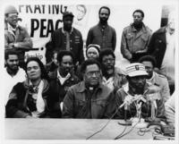Dick Gregory Speaking to the Press at a SCLC Event, 1982