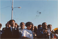 Hosea Williams Speaking at a Press Conference With Others, circa 1989