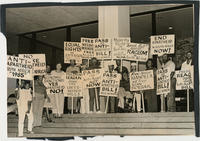 Joseph E. Lowery and Others Posing With Anti-Apartheid Signs, circa 1985