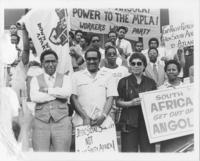 Joseph and Evelyn Lowery at the South African Invasion of Angola Rally, 1981