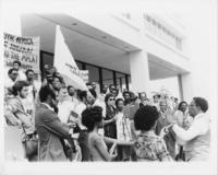 Joseph E. Lowery Addressing a Crowd at the South African Invasion of Angola Rally 1981