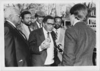 Joseph E. Lowery Being Interviewed at a Winn-Dixie Protest, circa 1985