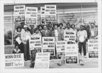 Walter E. Fauntroy and Others at a Winn-Dixie Protest, circa 1985