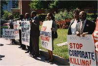 Demonstrators at an AT&T Protest, circa 1993